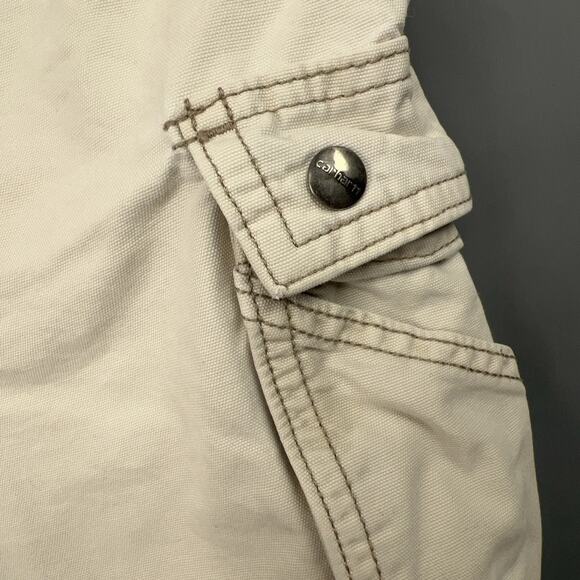 Carhartt Cargo Shorts Mens 40 Khaki Relaxed Fit Flat Front Utility Work Wear - Picture 7 of 11